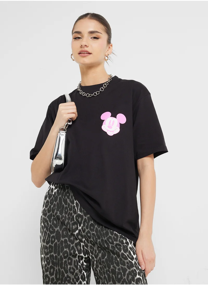 Disney Mickey Oversize Front & Back Print T-Shirt