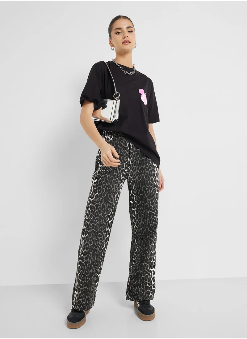 Disney Mickey Oversize Front & Back Print T-Shirt
