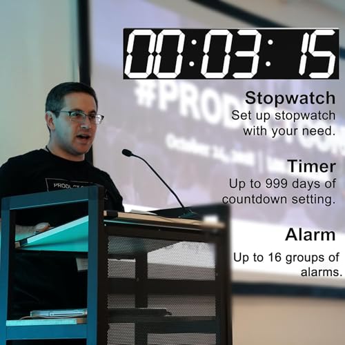 CHKOSDA Digital Wall Clock, Oversize Led Digital Clock with Auto Dimmer, Huge Countdown Timer with Remote Control, 27" Wide Led Display, 6 Digits, Wall Mount, Date and Temperature (White) - Image 4