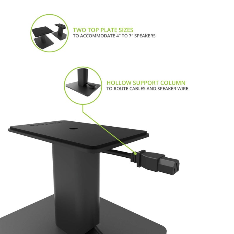 Kanto SP6HD Desktop Speaker Stands for Medium/Large Bookshelf Speakers & Mid-Size/Full-Size 4â€-7â€ Studio Monitors | 6" Tall | Black | Pair - Image 3