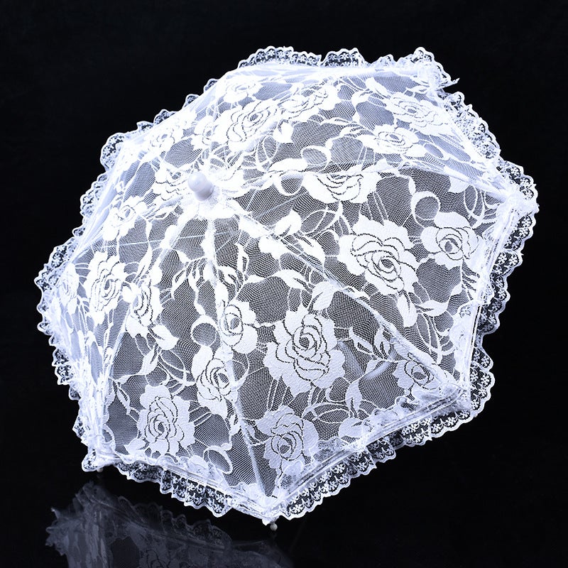 Craft Lace White Lace Umbrella Children'S Umbrella Stage Performance Mini Dance Decorative Umbrella Pography Scene Props Umbrella - Image 2