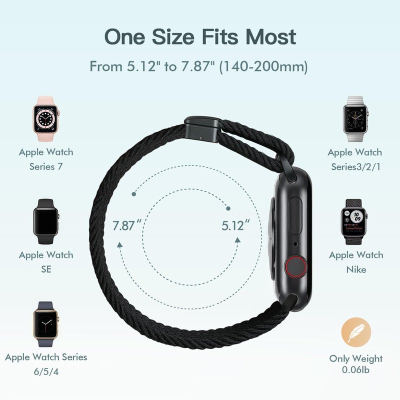 EVIE BAND Stretchy Braided Nylon Band Compatible with Apple Watch Bands 40mm 46mm 38mm 41mm 42mm 45mm 49mm Women Men, Magnetic Clasp Loop Sport Strap for iWatch Series 11 10 9 8 7 6 5 4 3 2 SE Ultra - Image 5