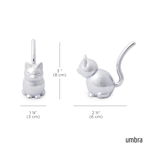 Umbra Zoola Cat Ring Holder, Metal Ring Display for Jewelry, Chrome - Image 3