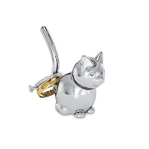 Umbra Zoola Cat Ring Holder, Metal Ring Display for Jewelry, Chrome - Image 1