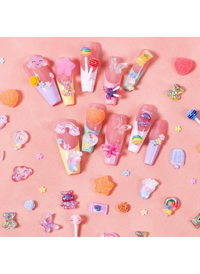 MAJOR DIJIT 3D Mix Assorted Color Nail Charms Acrylic Multi Cute Nail Art Charms Hollow Candy Jewelry Nail Supplies for Nail Art Design DIY Crafts Accessories (Colorful Candy)  - Image 5