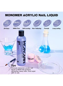 morovan Morovan Monomer Acrylic Nail Liquid 8oz for Acrylic Powder - Professional Monomer Acrylic Nail Liquid For Acrylic Nail Extension Non-Yellowing MMA-Free  - Image 2