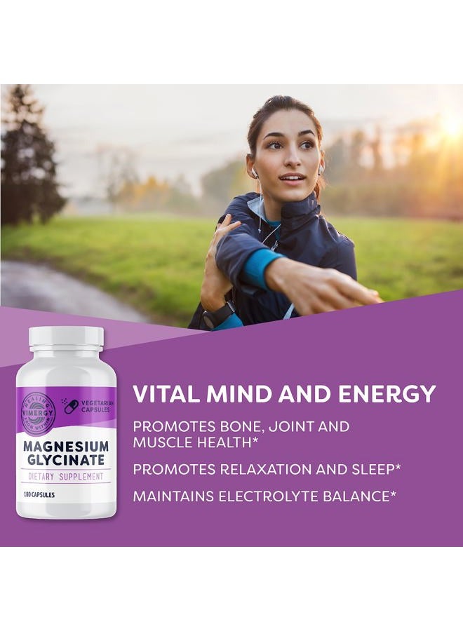 Vimergy Magnesium Glycinate, 150 Servings with Turmeric & Ginger - Promotes Relaxation & Sleep – Supports Bone, Muscle & Heart Health - Gluten-Free, Kosher, Vegan & Paleo Friendly, Capsule - Image 3