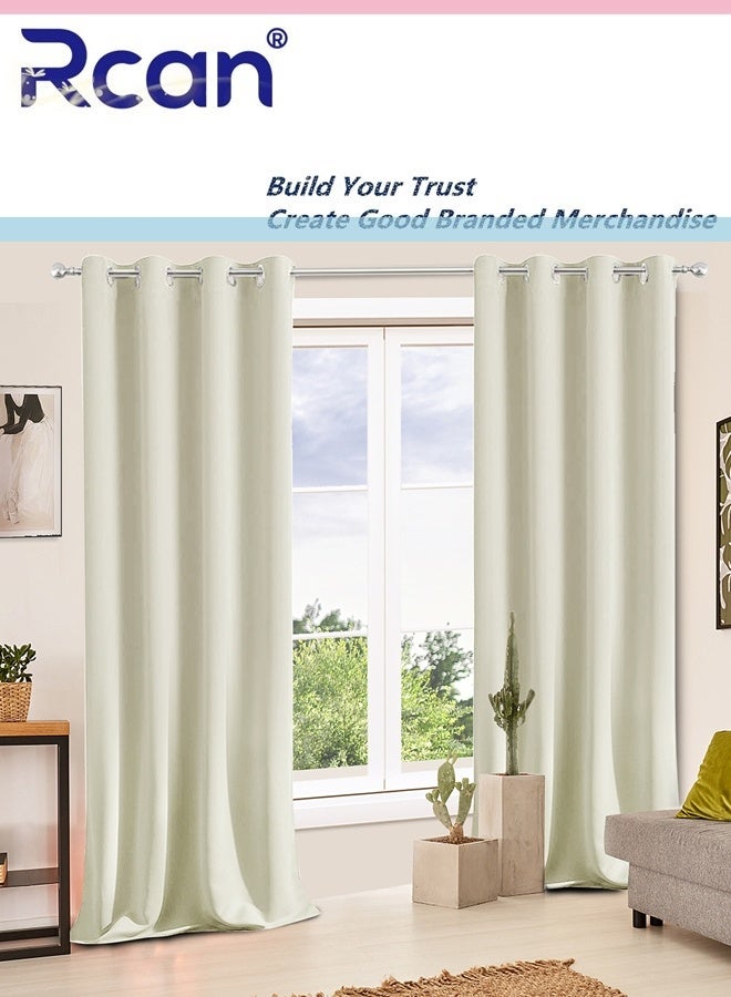 Rcan 2 Panels Blackout Curtains & Drapes for Living Room Thermal Insulation Grommet Blackout Curtain For Porch Hall Living Room Bedroom Outdoor 100X250CM - Image 4