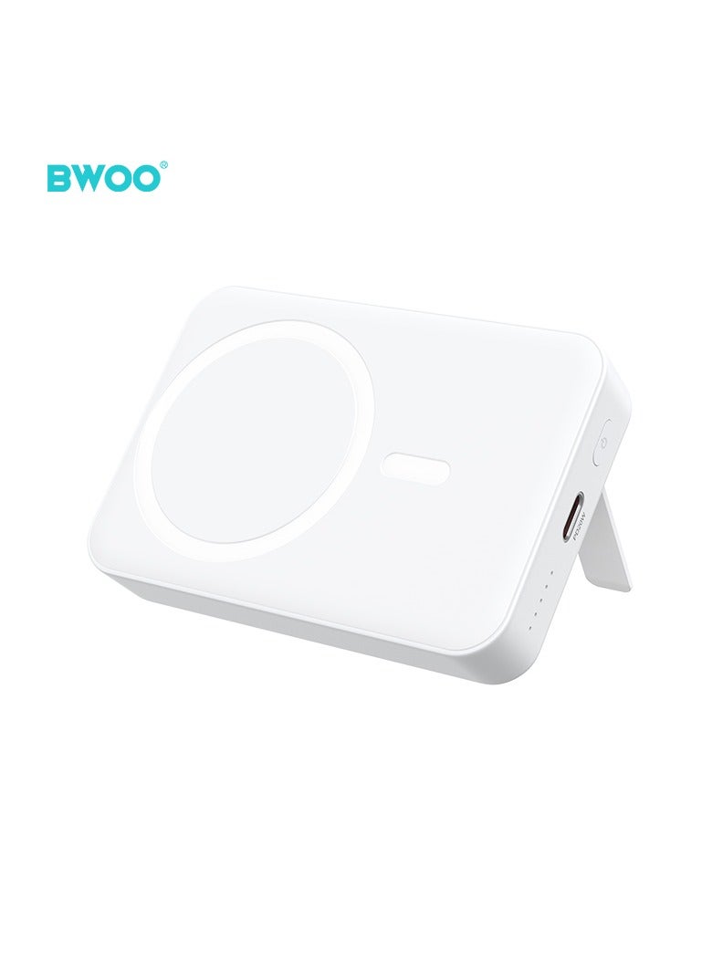 BWOO Pd 20W + 15W Wireless Magnetic Power Bank 10000Mah White - Image 1