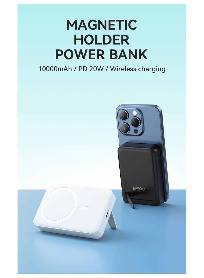 BWOO Pd 20W + 15W Wireless Magnetic Power Bank 10000Mah White - Image 3