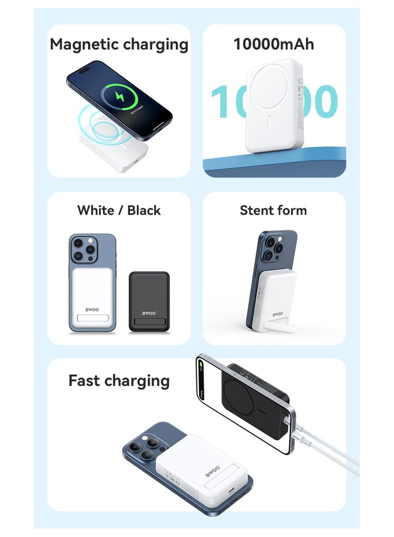 BWOO Pd 20W + 15W Wireless Magnetic Power Bank 10000Mah White - Image 4