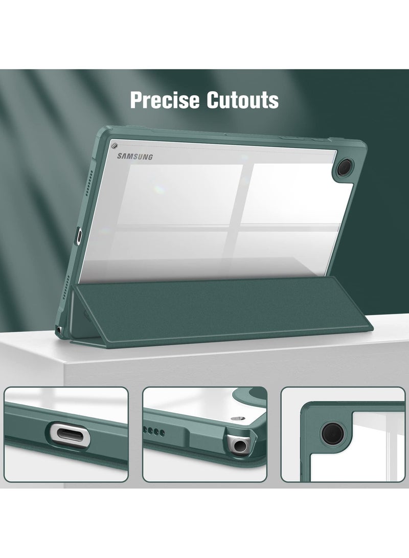 Case Samsung Galaxy Tab A8 10.5 Inch (SM X200/X205/X207) Clear Shockproof Back Cover Built-in Pencil Holder Auto Sleep/Wake (Green) - Image 4