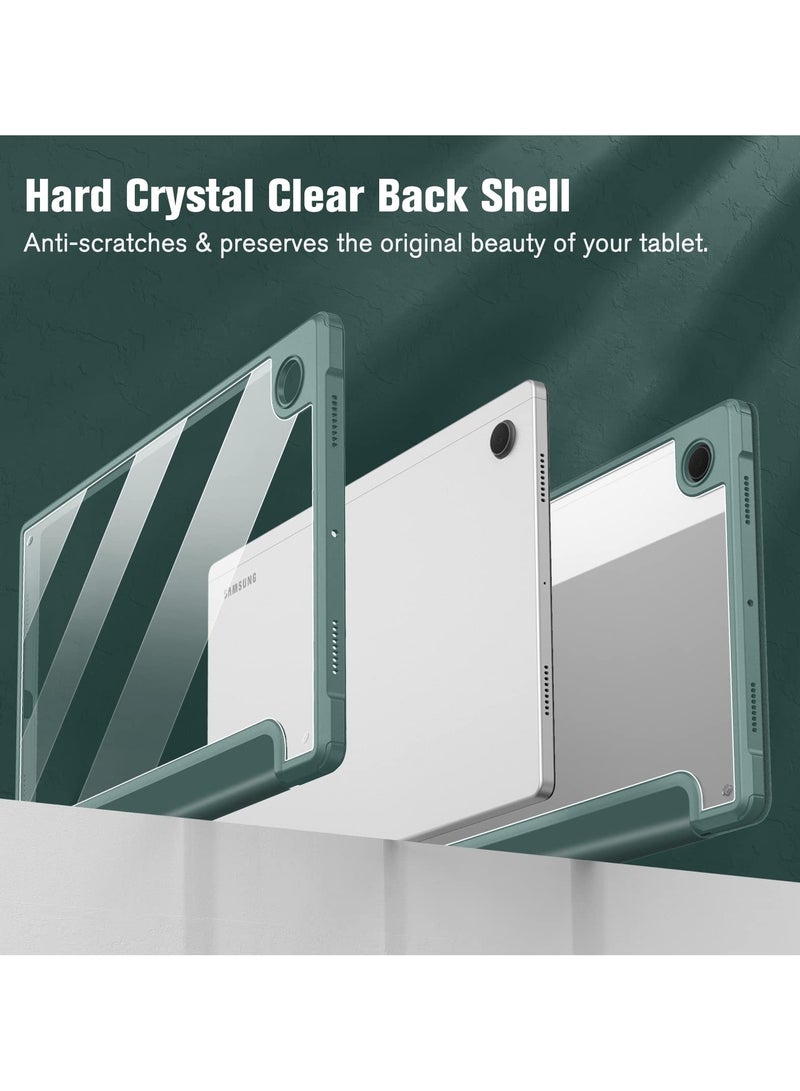 Case Samsung Galaxy Tab A8 10.5 Inch (SM X200/X205/X207) Clear Shockproof Back Cover Built-in Pencil Holder Auto Sleep/Wake (Green) - Image 5