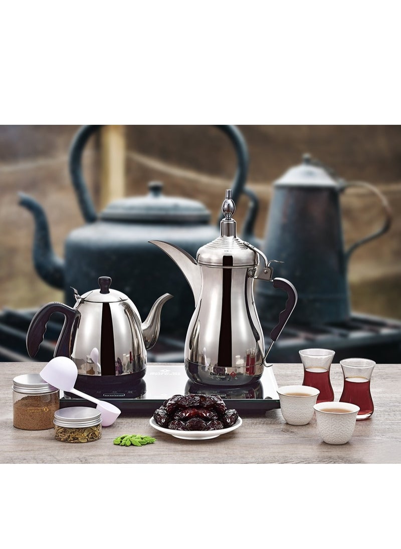 Generic - Dallah al khaleej arabic coffee and tea maker set with capacity of 1000 ml and power of 1600 watts - Image 1