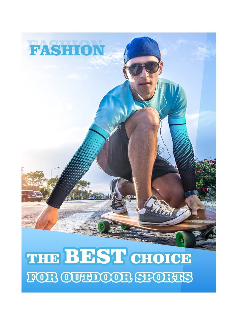 Y&D 6 Pairs UV Sun Protection Compression Arm Sleeves, Cooling Athletic Sports Sleeve, Anti Slip Ice Silk Warmers Covers, for Men Women, Football, Golf & Volleyball - Image 5