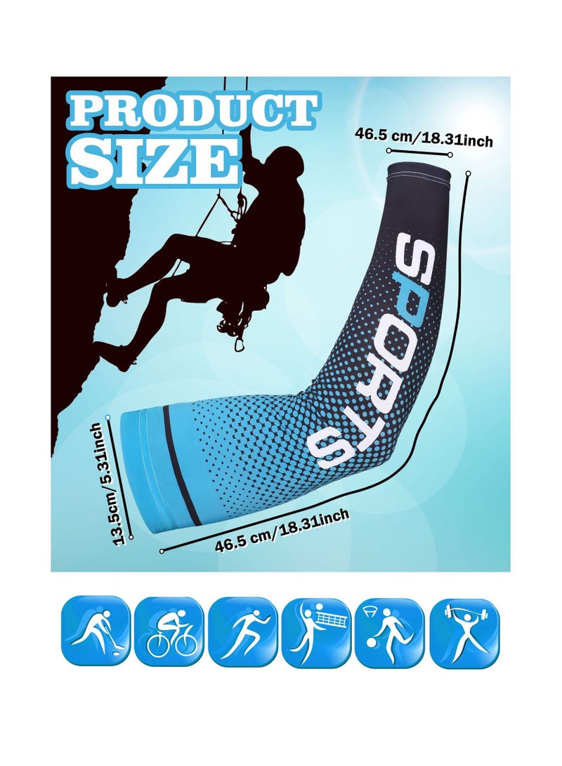 Y&D 6 Pairs UV Sun Protection Compression Arm Sleeves, Cooling Athletic Sports Sleeve, Anti Slip Ice Silk Warmers Covers, for Men Women, Football, Golf & Volleyball - Image 3