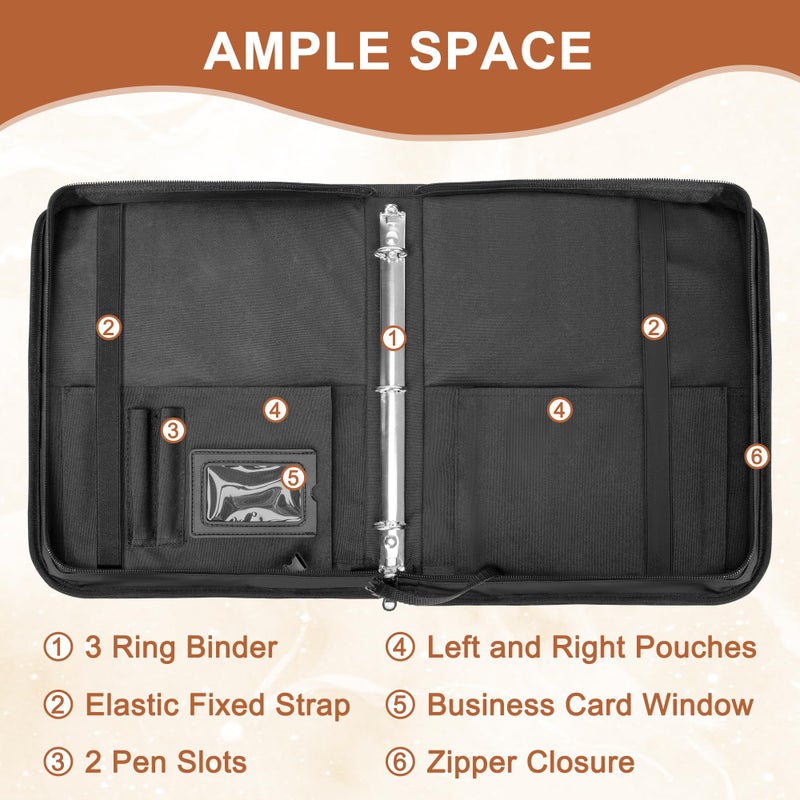 Damero Sheet Music Folder, Choral Music Folder, 3 Ring Choir Music Binder with 20 Binder Sheets and Adjustable Hand Strap, for Choir Singer, Stage Performance - Image 3