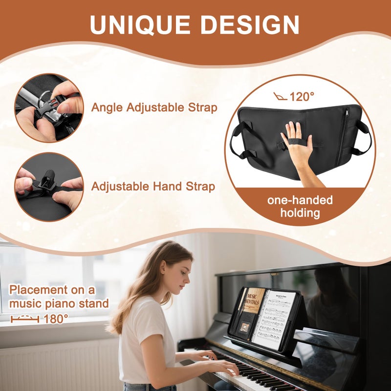 Damero Sheet Music Folder, Choral Music Folder, 3 Ring Choir Music Binder with 20 Binder Sheets and Adjustable Hand Strap, for Choir Singer, Stage Performance - Image 4