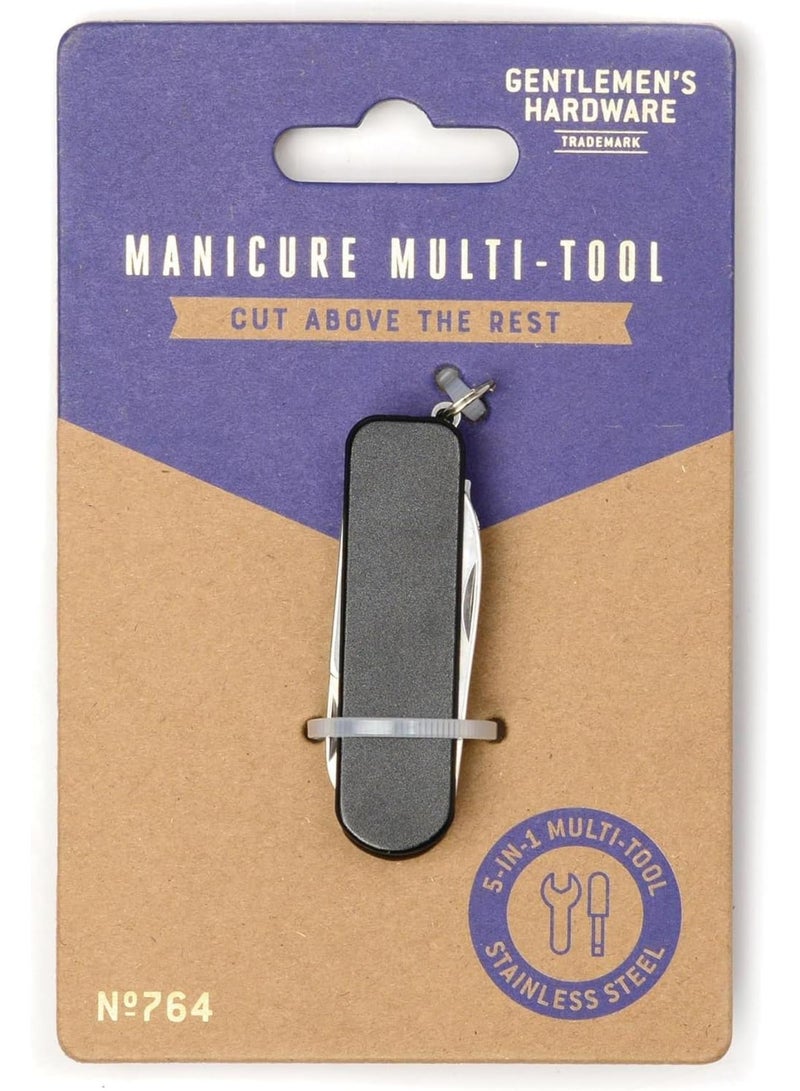 GGOOT 5-in-1 Multi-Tool Mini Stainless Steel Manicure Kit Pocket Tool with Key Ring, Cut Above The Rest - Image 1