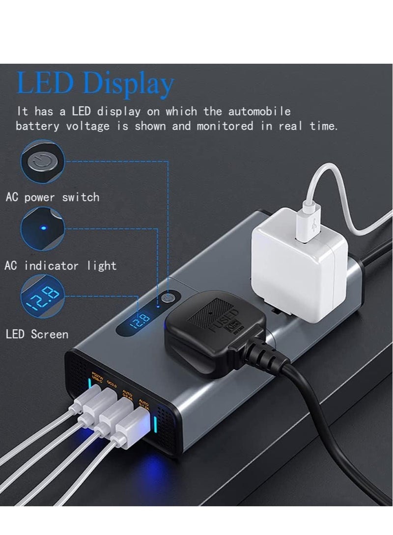 New Efficient 200W Car Inverter: Multi-Port Charger for Cars, SUVs, and Trucks - Image 1