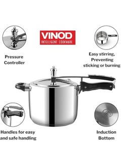 VINOD 18 8 Stainless Steel Sandwich Bottom Inner Lid Pressure Cooker Of 5.5 Litres Capacity Induction And Gas Stove Friendly Silver Isi Certified  - Image 3