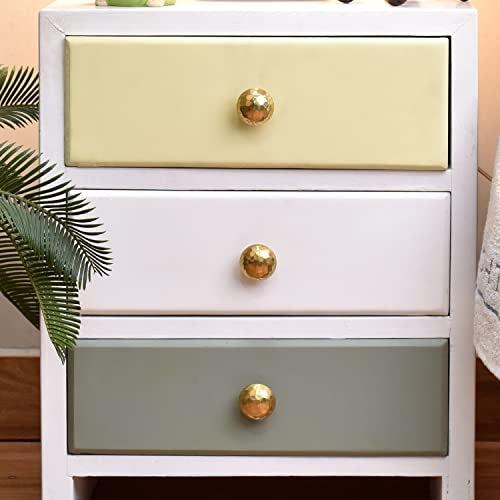 Indian-Shelf Pack of 6 Brass Farmhouse Pulls | Gold Modern Knobs | Round Kitchen and Bathroom Drawer Pulls for Cabinets - Image 2