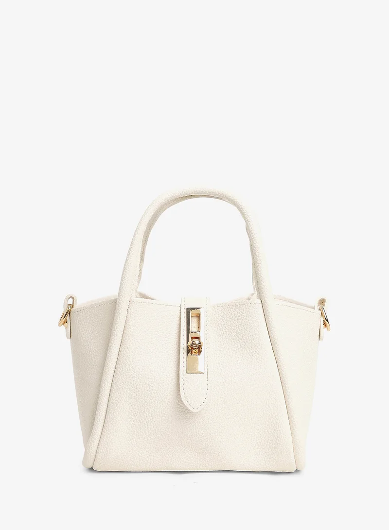 Haute Sauce  Solid Interlock Regular Vegan Leather Hand Bag For Women for Women | Best Price UAE
