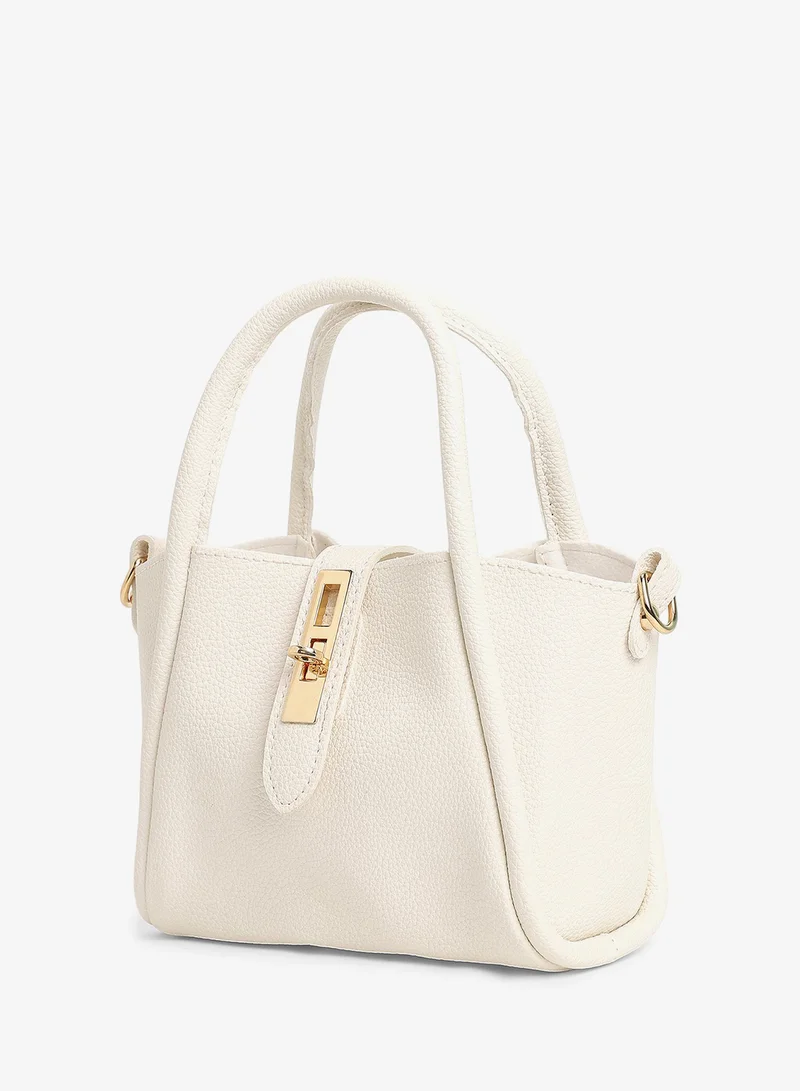 Haute Sauce  Solid Interlock Regular Vegan Leather Hand Bag For Women for Women | Best Price UAE
