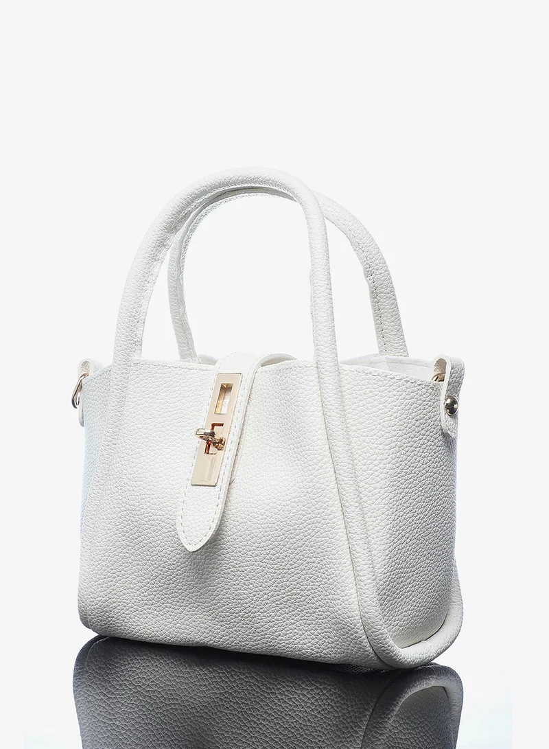 Solid Interlock Regular Vegan Leather Hand Bag For Women