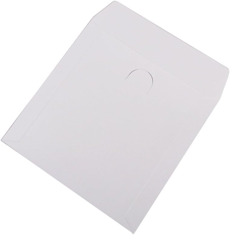 Progo 100 Pack Premium White Paper CD DVD Sleeves Envelope with Window Cut Out and Flap, 100 Gram Weight Paper - Image 2