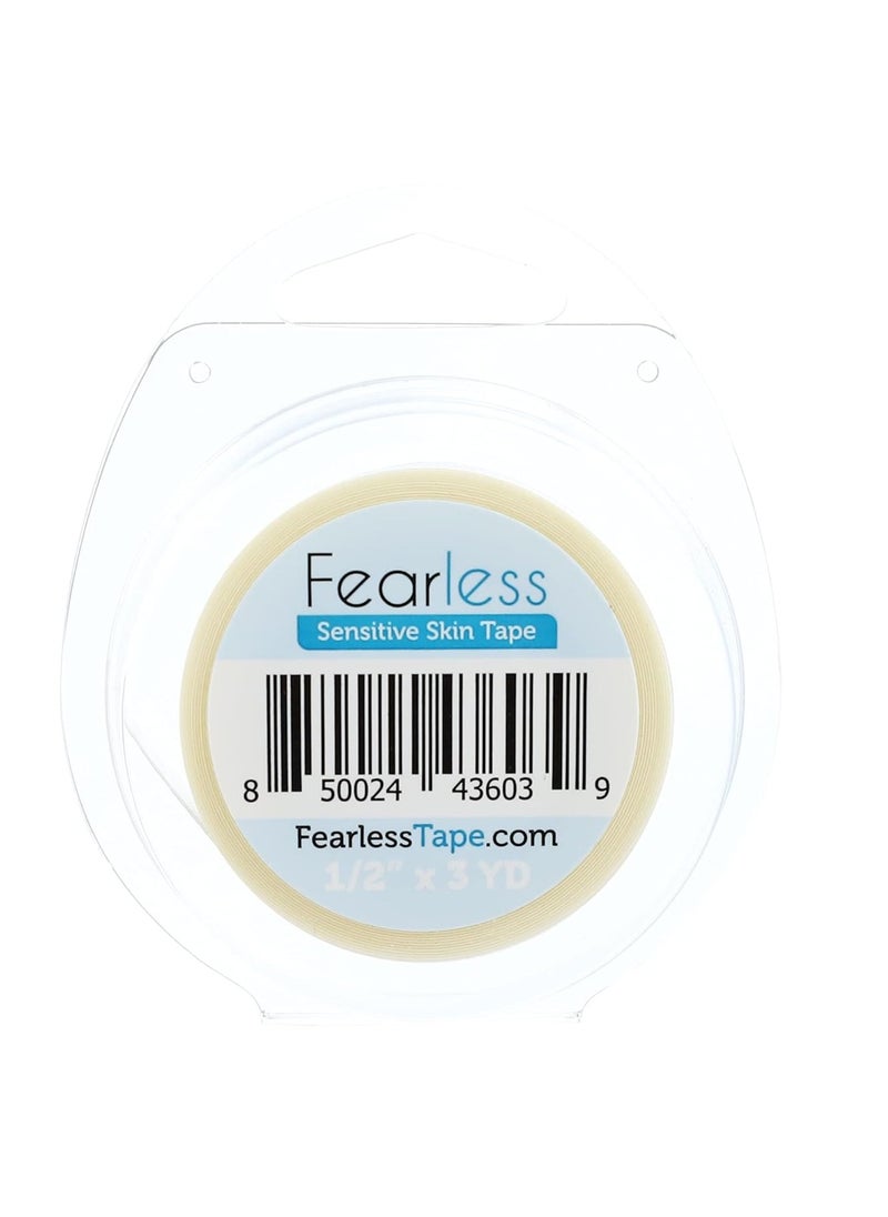 Fearless Tape Fearless Tape - Sensitive Skin - Women's Double Sided Tape for Clothing and Body, Transparent Clear Color for All Skin Shades, ½” x 3 Yard Roll (Roll Tape)  - Image 1