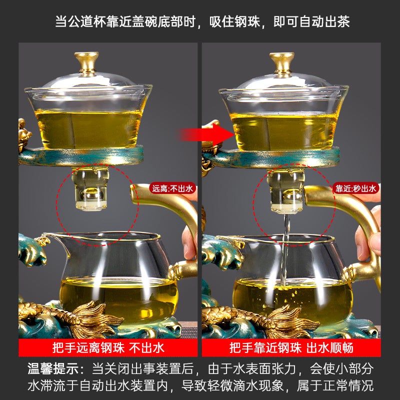 Glass Tea Set Suit Kung Fu Tea Cup Lazy Magnetic Teapot Artifact Home Office Visitor Creative Tea Set - Image 3