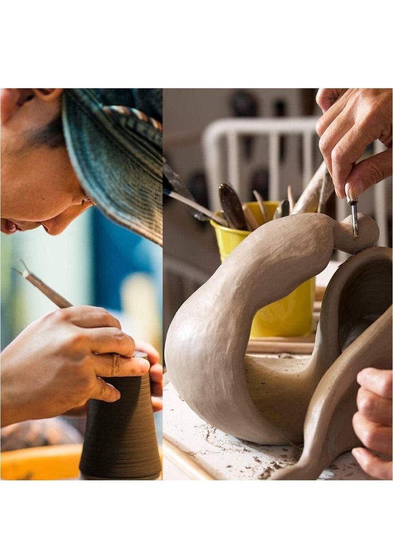 14pcs الطين النحت أداة مجموعة أدوات نحت السيراميك مقبض خشبي النمذجة الطين أدوات الفنون والحرف - Image 5