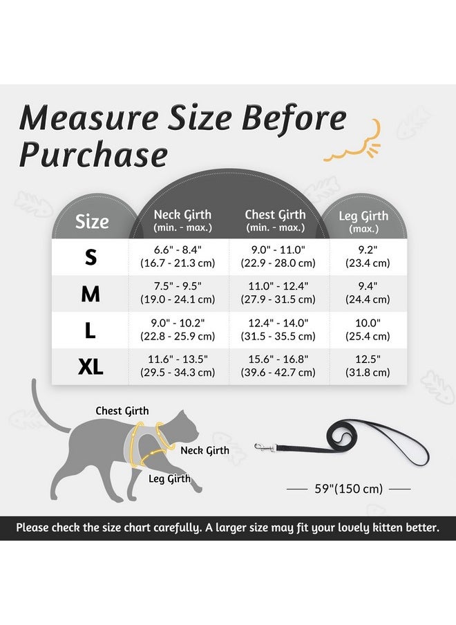 Rabbitgoo Cat Harness And Leash Set For Walking Escape Proof, Adjustable Soft Kittens Vest With Reflective Strip For Cats, Comfortable Outdoor Vest, Black, S  - Image 2