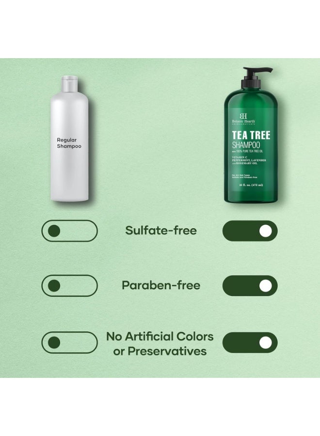 Botanic Hearth Tea Tree Shampoo, Vitamin C, Peppermint, Lavender and Rosemary Oil, Fights Dandruff and Dry Scalp, 16 fl oz - Image 5