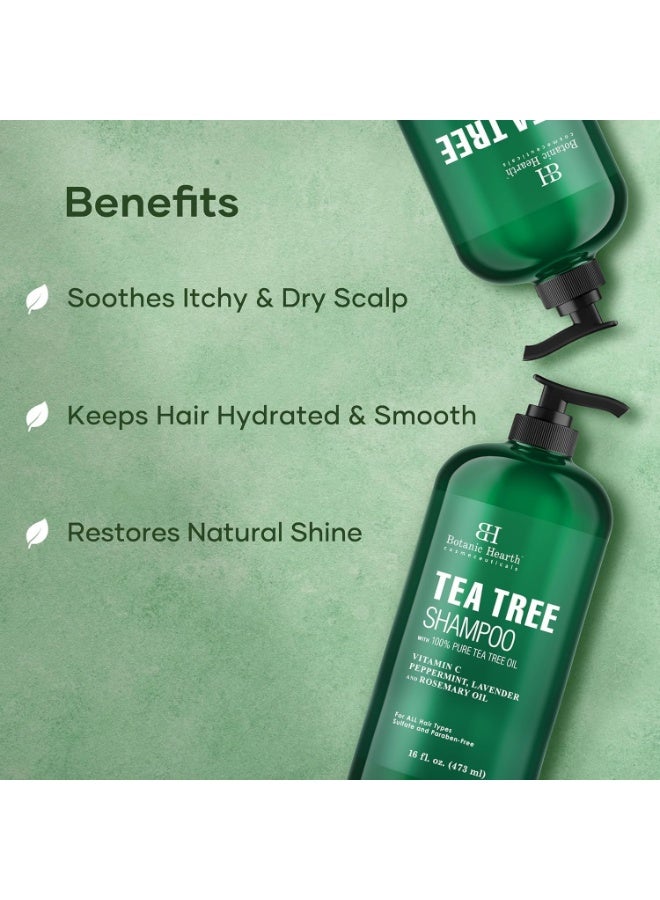 Botanic Hearth Tea Tree Shampoo, Vitamin C, Peppermint, Lavender and Rosemary Oil, Fights Dandruff and Dry Scalp, 16 fl oz - Image 3
