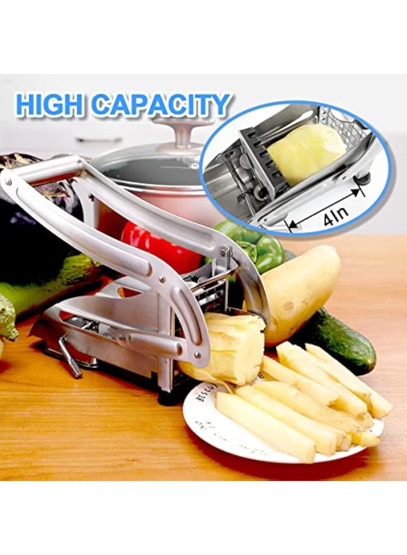 Arabest French Fry Cutter Stainless Steel Potato Chipper Fast Cutting Potato Chip Cutter with 36/46 Holes Blades Manual Food Slicer Dicer Multifunction Vegetable Fruit Chipper(silver) - Image 4
