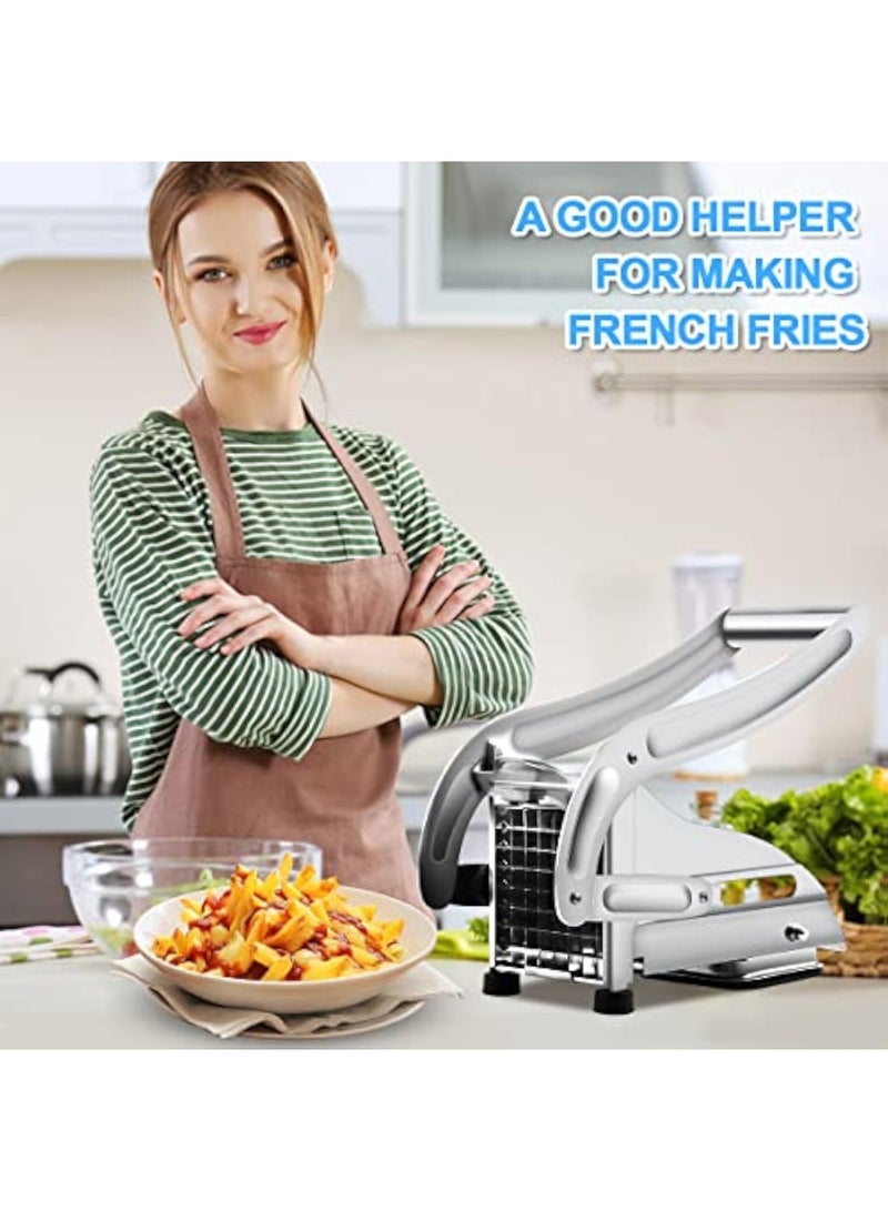 Arabest French Fry Cutter Stainless Steel Potato Chipper Fast Cutting Potato Chip Cutter with 36/46 Holes Blades Manual Food Slicer Dicer Multifunction Vegetable Fruit Chipper(silver) - Image 5