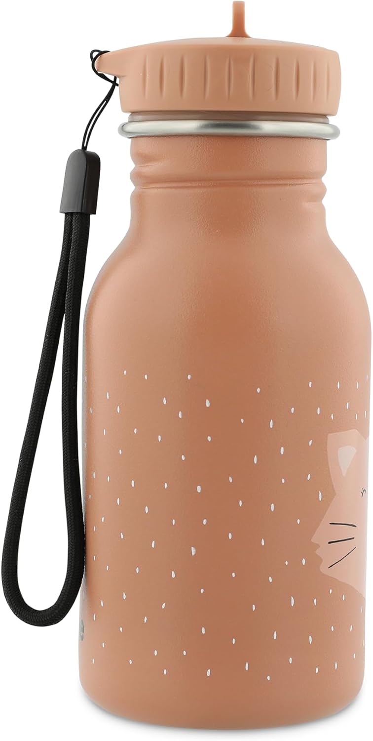 Trixie Drinking Bottle - Mrs. Rabbit - 350ml Stainless Steel Water Bottle for Kids - Pink - Leakproof - Eco-Friendly and BPA-Free - Image 1