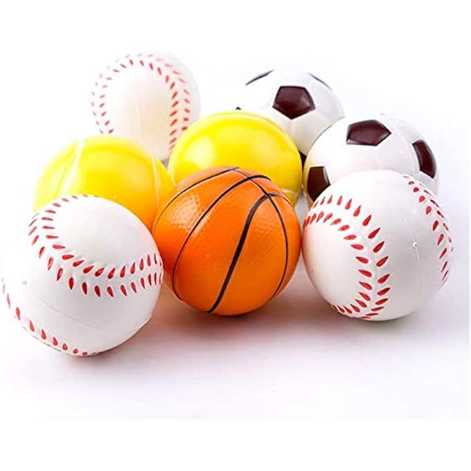 Wang-Data 24 Pack | 2.5 inchs Foam Sports Balls Mini Stress Balls Soccer Ball Basketball Tennis Baseball Squishies - Pressure Relieving Health Balls for Kids, School, Classroom, Party Favors - Image 1