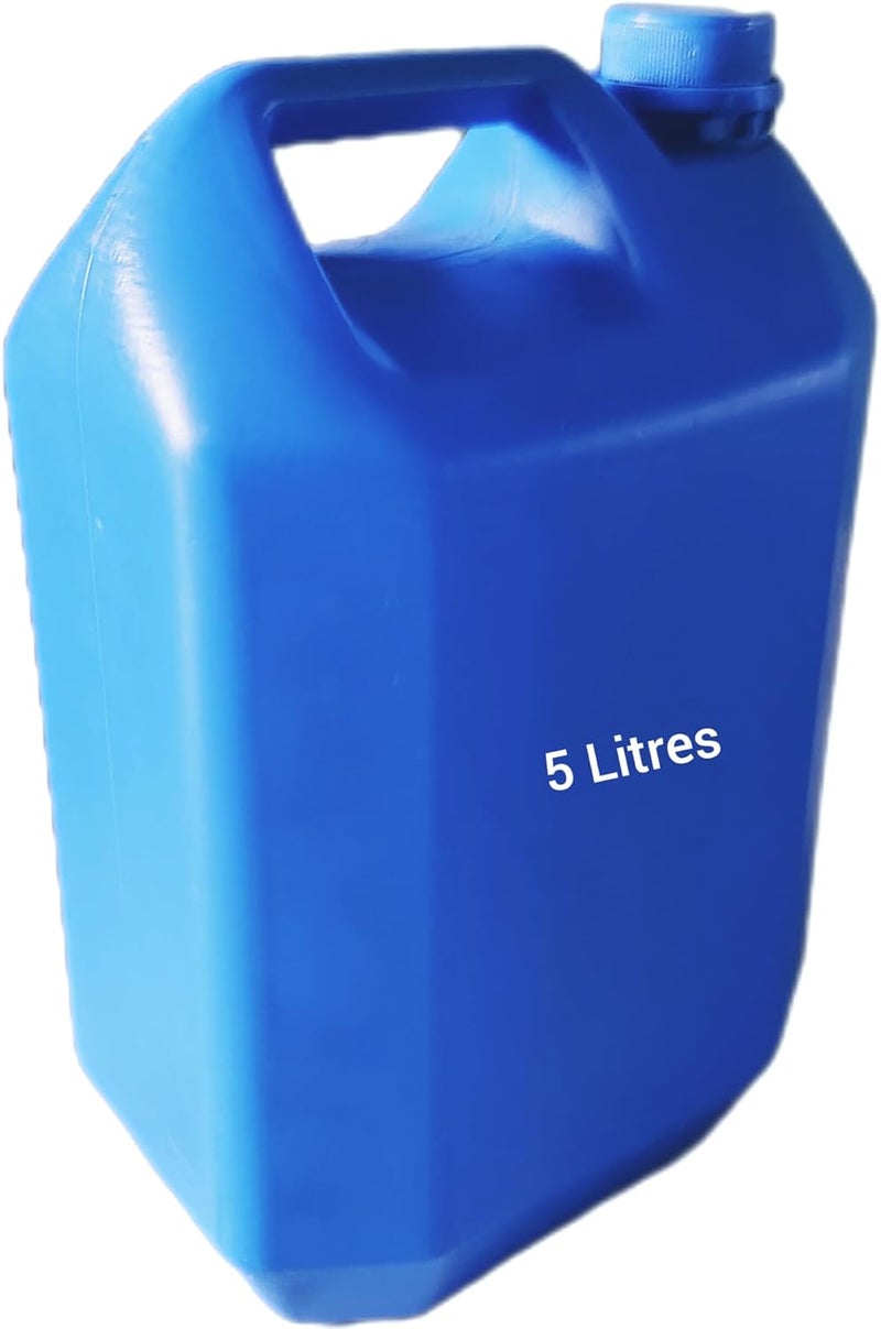 HOPE KART HOPE KART HDPE Plastic Water Chemical Storage Drum Bucket Can Jar Container Tank with Seal Cap 5 Litres Blue Rectangular - Image 1