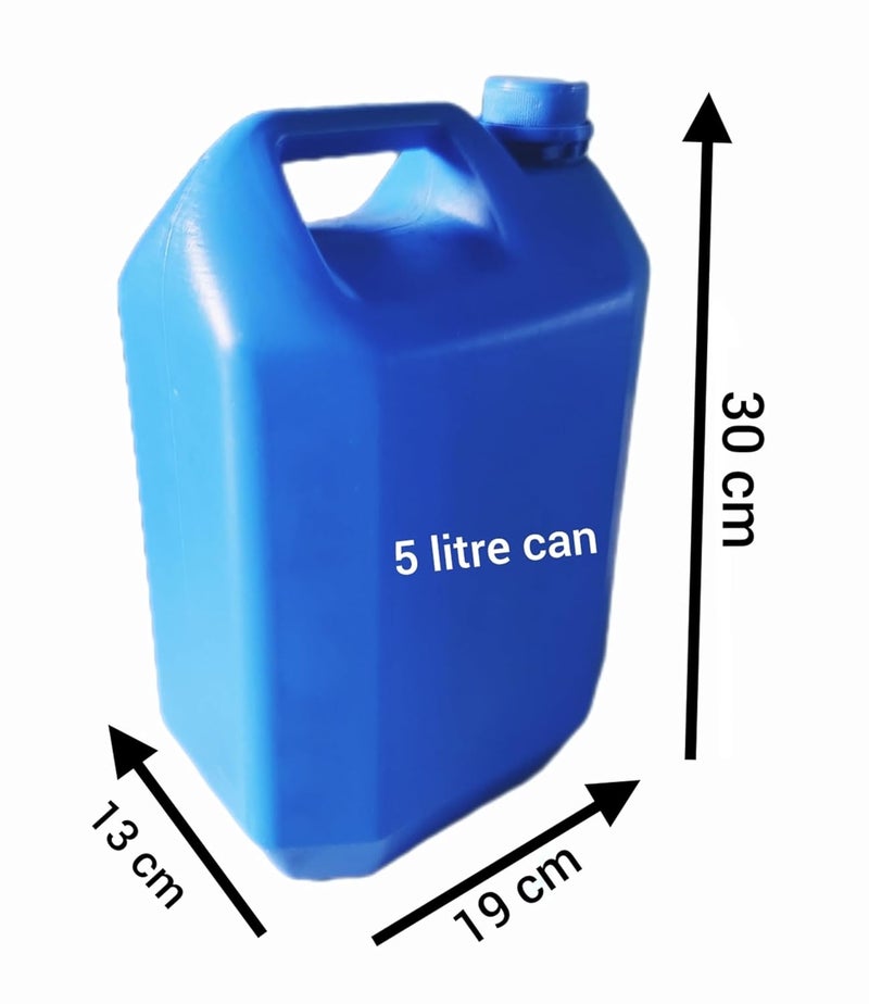 HOPE KART HOPE KART HDPE Plastic Water Chemical Storage Drum Bucket Can Jar Container Tank with Seal Cap 5 Litres Blue Rectangular - Image 2