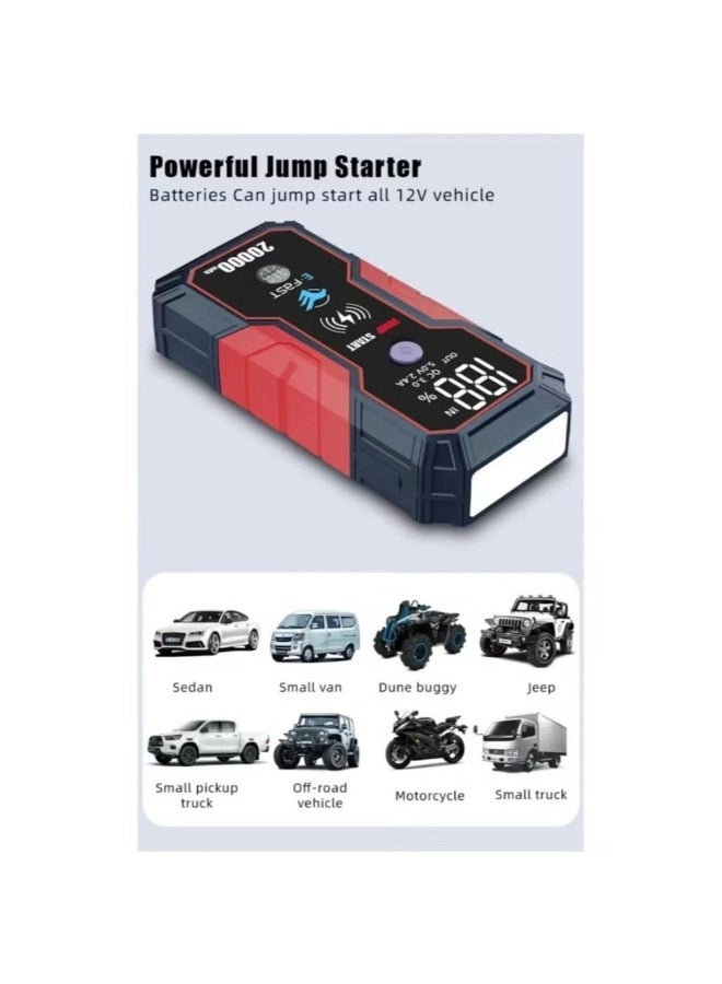 Dreamzon 12V Car Jump Starter Power Bank Portable Battery Booster – Emergency Engine Starter with LED Flashlight, USB Charging & Safety Protection - Image 4