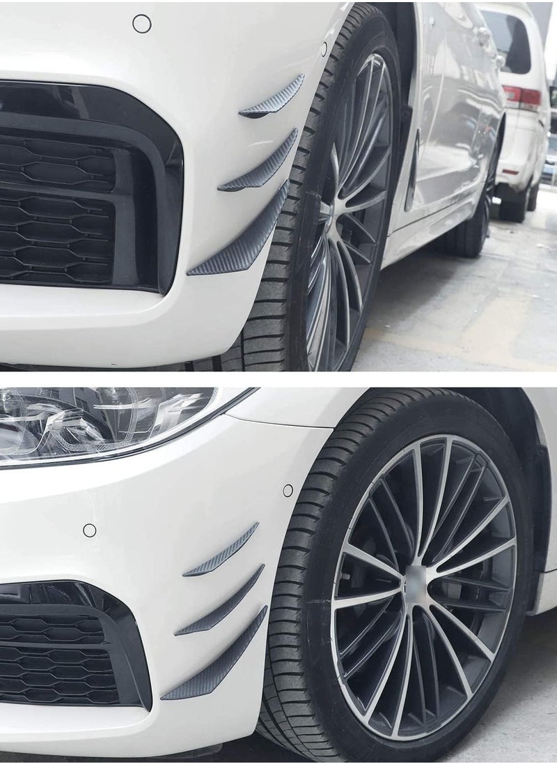Bukela Car Bumper Protector, Car Front Edge Bumper Fin Carbon Fiber Exterior Rubber Fins Spoiler Canards Kit for Car Body Auto Anti-Collision Strip Decoration Stickers Accessories for Car (6Pcs)  - Image 4