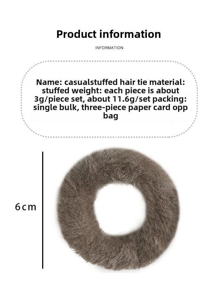 Goolsky 3pc Simple plush hair circle girl temperament autumn and winter plush hair circle suit - Image 2