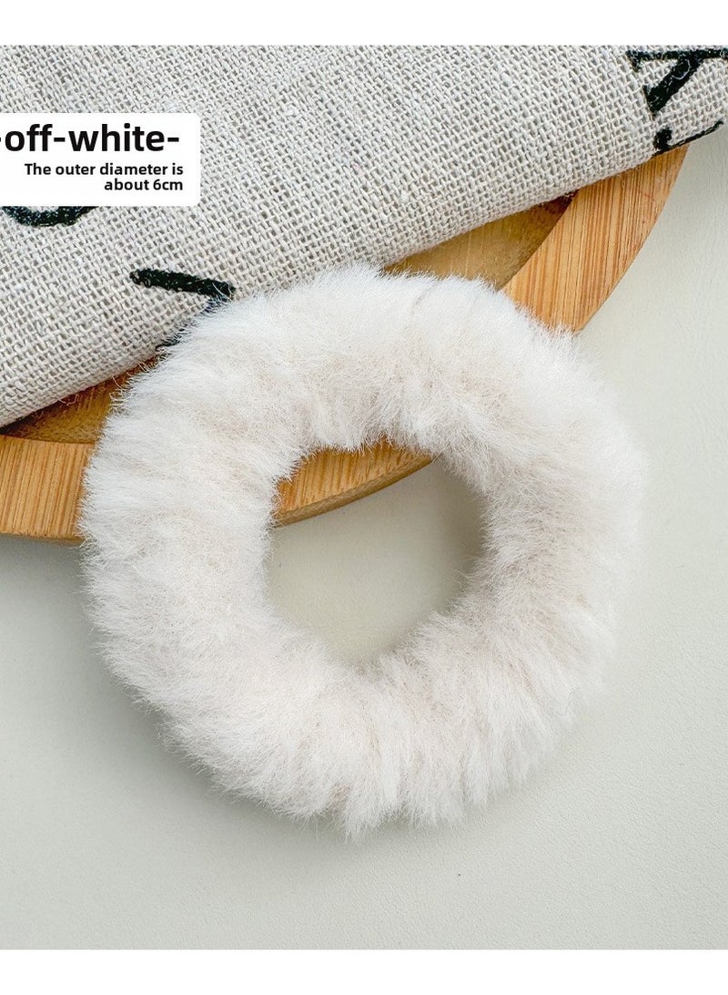 Goolsky 3pc Simple plush hair circle girl temperament autumn and winter plush hair circle suit - Image 5