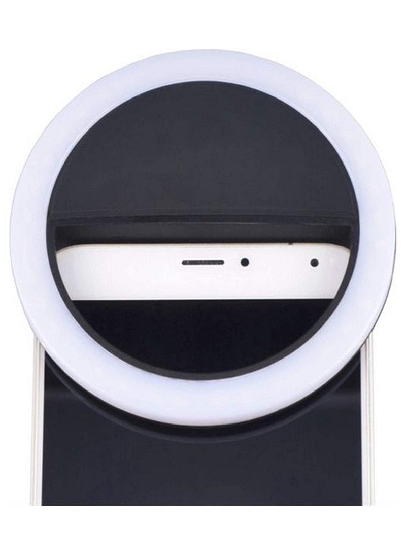 حلقة ضوء LED محمولة للتصوير الفوتوغرافي في الاستوديو أسود/أبيض - Image 1