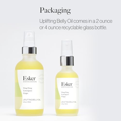 ESKER Natural Uplifting Belly Oil | (2.0oz) | Plant-Based Formulated with Antioxidants Promoting Deep Hydration and Cell Regeneration | Skin Stays Nourished and Resilient During Pregnancy - Image 3