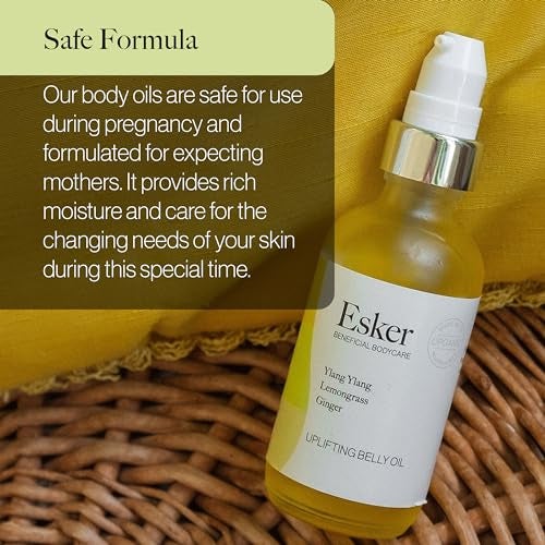 ESKER Natural Uplifting Belly Oil | (2.0oz) | Plant-Based Formulated with Antioxidants Promoting Deep Hydration and Cell Regeneration | Skin Stays Nourished and Resilient During Pregnancy - Image 5