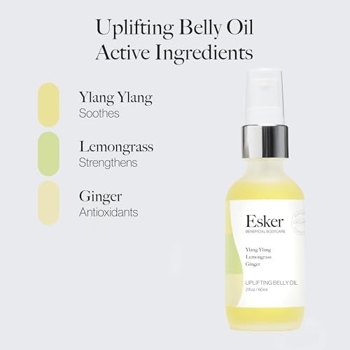 ESKER Natural Uplifting Belly Oil | (2.0oz) | Plant-Based Formulated with Antioxidants Promoting Deep Hydration and Cell Regeneration | Skin Stays Nourished and Resilient During Pregnancy - Image 2